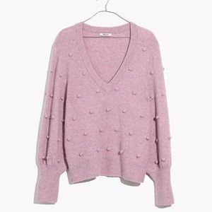 Madewell Bobble V-neck sweater in coziest yarn